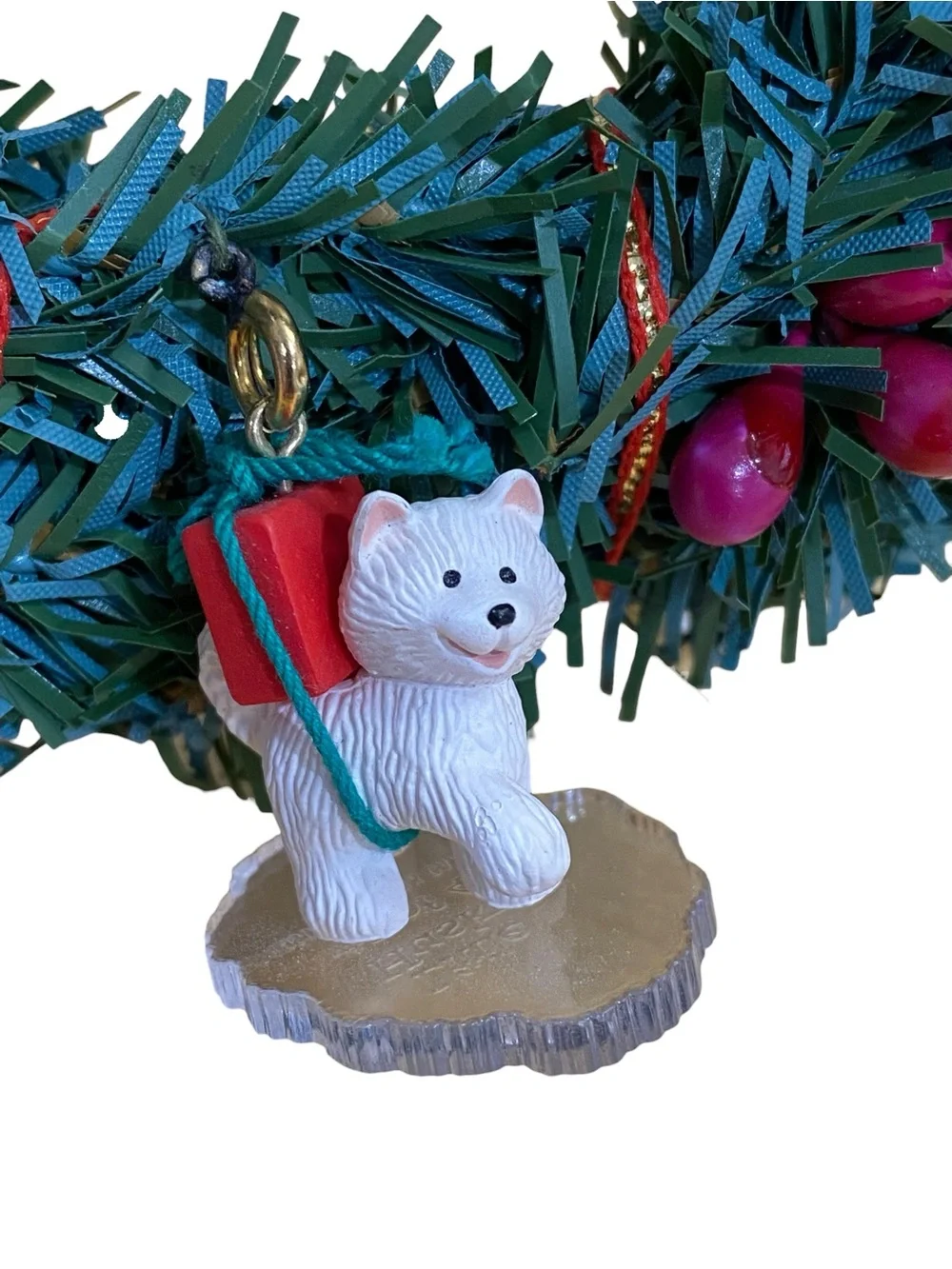 Hallmark 1990 Little Frosty Friends Mini Wreath with Ornaments